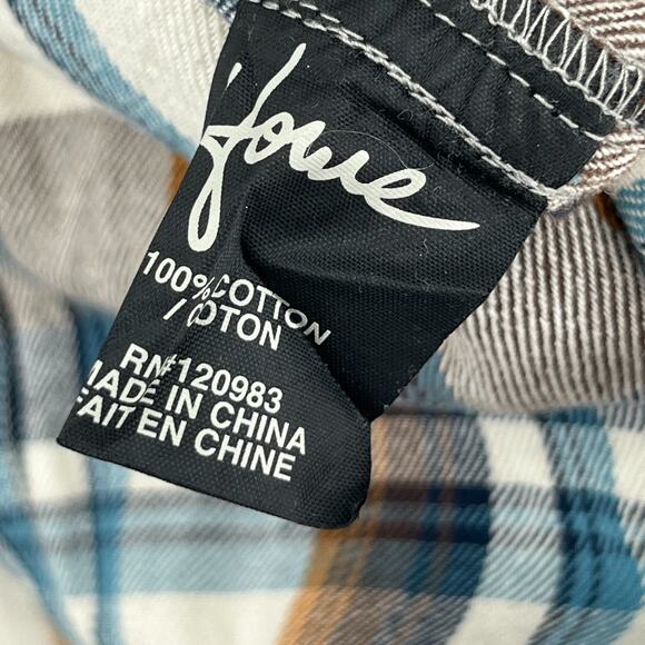 HOWE Shirt Mens L Heavy Flannel Western Plaid Button Up Workshirt Cotton Brown - Picture 12 of 15